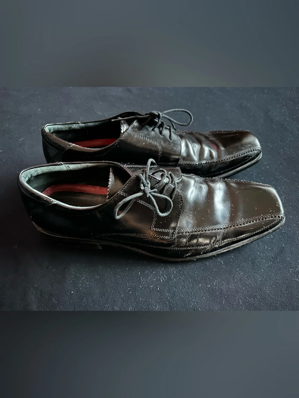Marks & Spencer autograph Black Leather Lace-Up Oxfords dress shoes 10